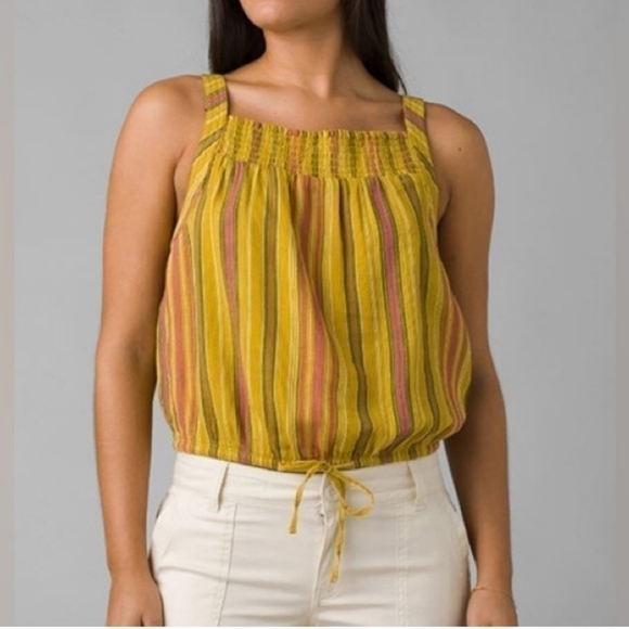 Prana Little Palm Cami‎ Top in leapfrog stripe size Small NWT - Picture 1 of 10